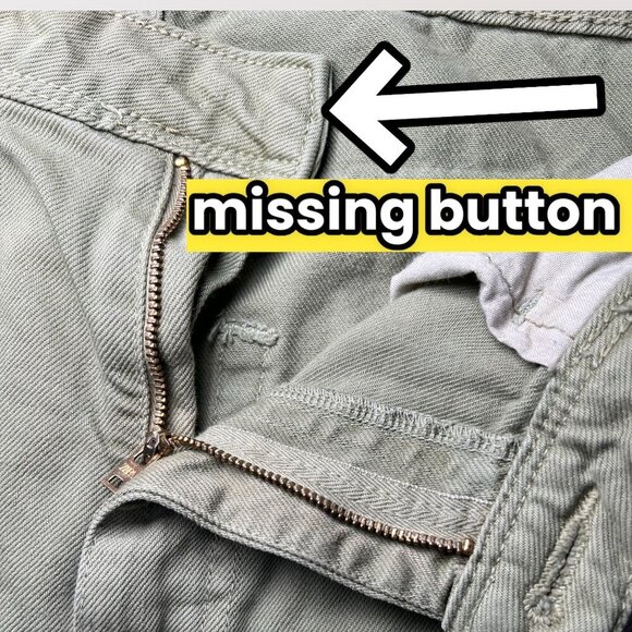 Zara Wide Leg Jeans Green Denim Raw Hem High Rise Approx Size 0 - Picture 8 of 10